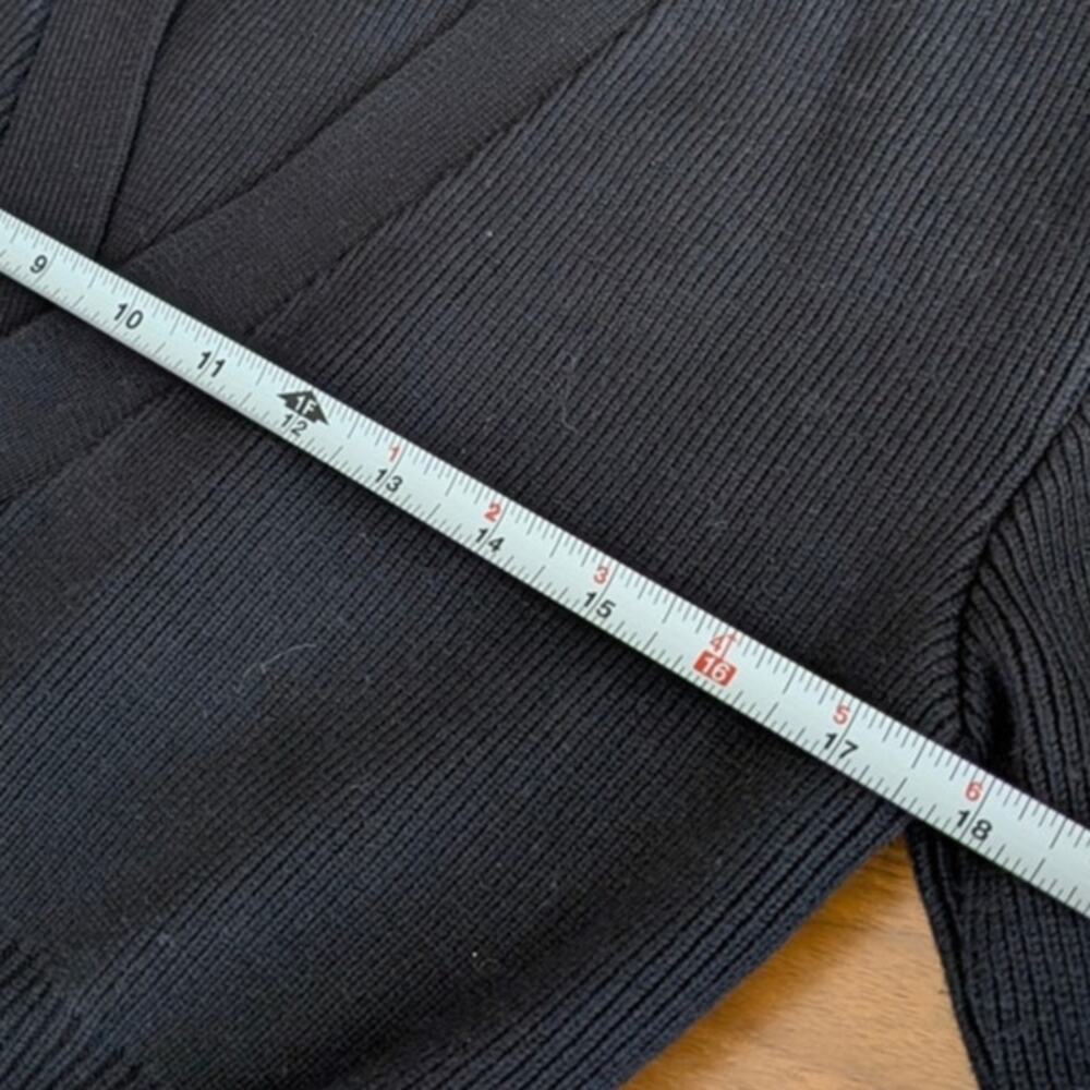 Urban Revivo Cardigan Womens 6 Black V Neck Knitted Gold Button Long Sleeve - Picture 8 of 10
